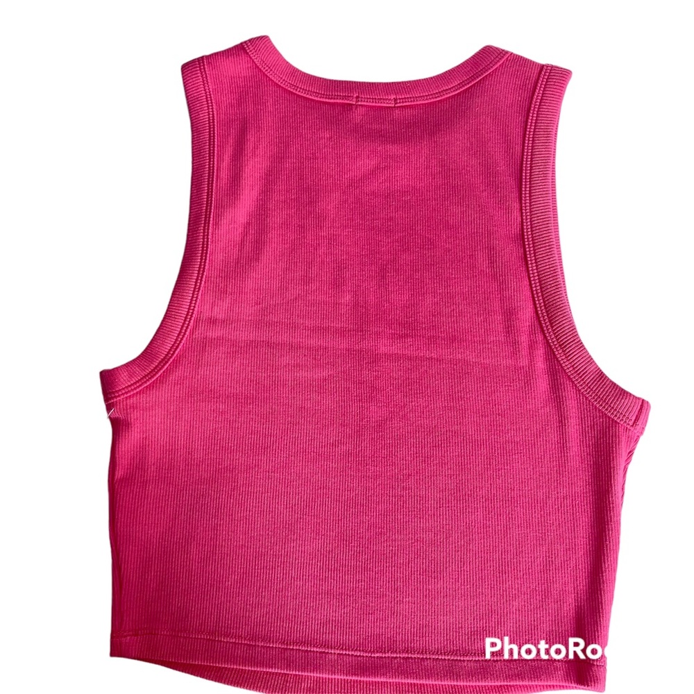 XOXO Rhinestone Ribbed Crop Tank Top - Pink - Picture 5 of 5